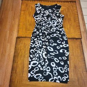 Enfocus Studio Black & White Faux Wrap Dress - Size 6